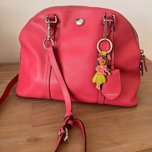 Coach Pink Shoulder Bag with Detachable Strap